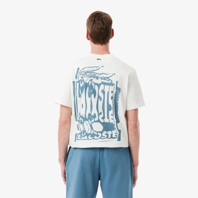 T-shirt masculina em jersey de algodão com estampado