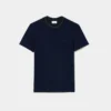 T-shirt masculina em piqué elástico com gola às riscas
