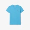 T-shirt masculina leve de algodão Pima com decote em V