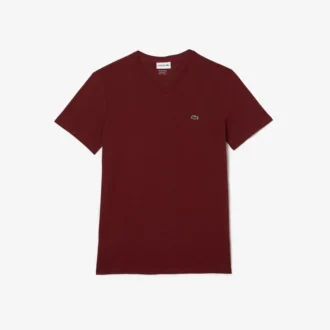 T-shirt masculina leve de algodão Pima com decote em V