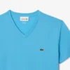 T-shirt masculina leve de algodão Pima com decote em V