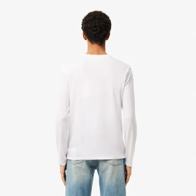 T-shirt masculina leve de algodão Pima com decote em V