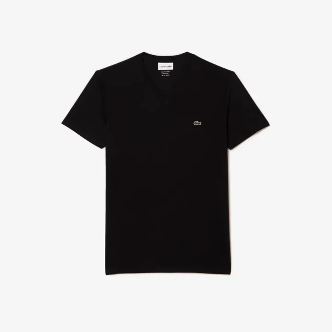 T-shirt masculina leve de algodão Pima com decote em V