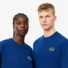 T-shirt unissexo de corte largo em algodão pesado com emblema