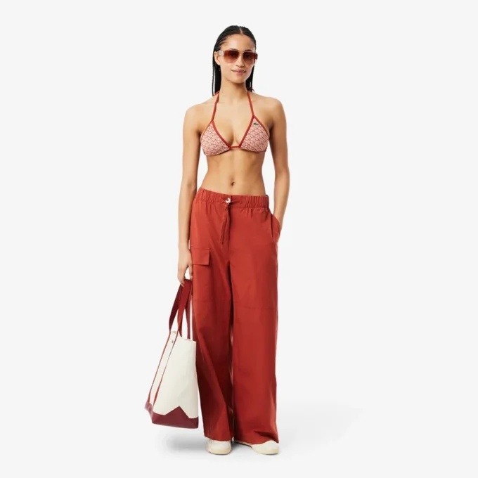 Top de banho em jersey estampado para mulher