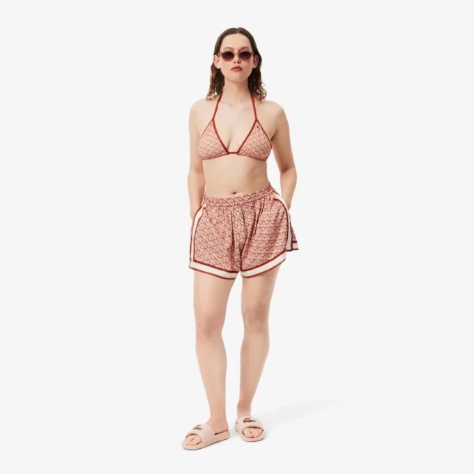 Top de banho em jersey estampado para mulher