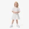 Vestido-camisa com saia plissada em popeline