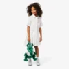Vestido-camisa com saia plissada em popeline