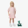 Vestido-camisa com saia plissada em popeline