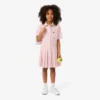 Vestido-camisa com saia plissada em popeline