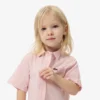 Vestido-camisa com saia plissada em popeline