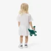 Vestido-camisa com saia plissada em popeline