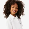 Vestido-camisa com saia plissada em popeline