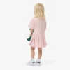 Vestido-camisa com saia plissada em popeline