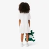 Vestido-camisa com saia plissada em popeline