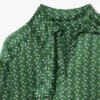 Vestido com gola tipo lenço em cetim estampado Runway