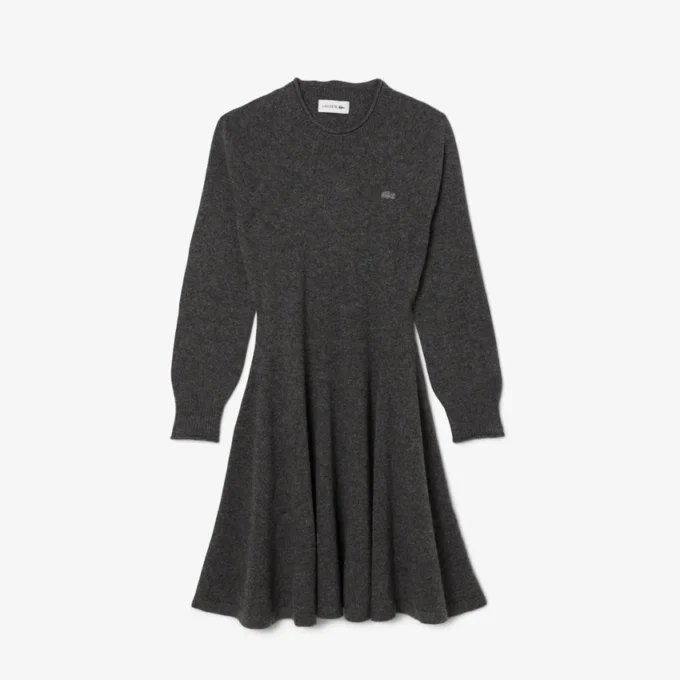 Vestido curto de lã sem costuras para mulher