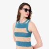 Vestido de algodão às riscas