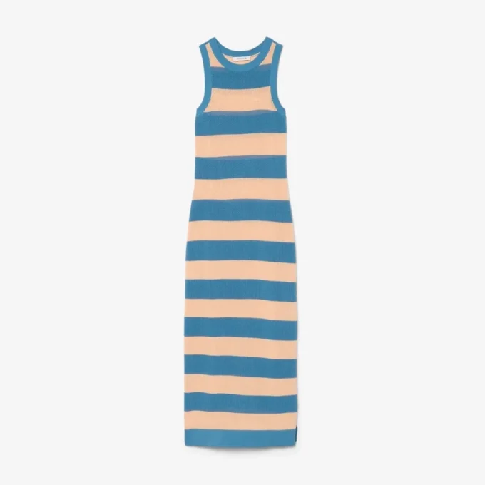 Vestido de algodão às riscas