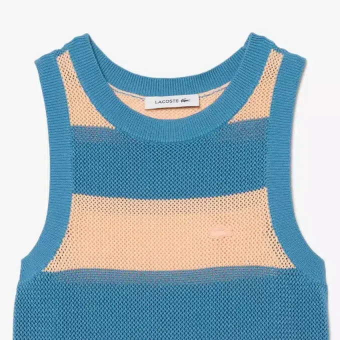 Vestido de algodão às riscas