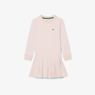 Vestido de malha polar de manga comprida para meninas
