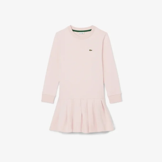 Vestido de malha polar de manga comprida para meninas