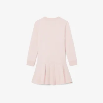 Vestido de malha polar de manga comprida para meninas