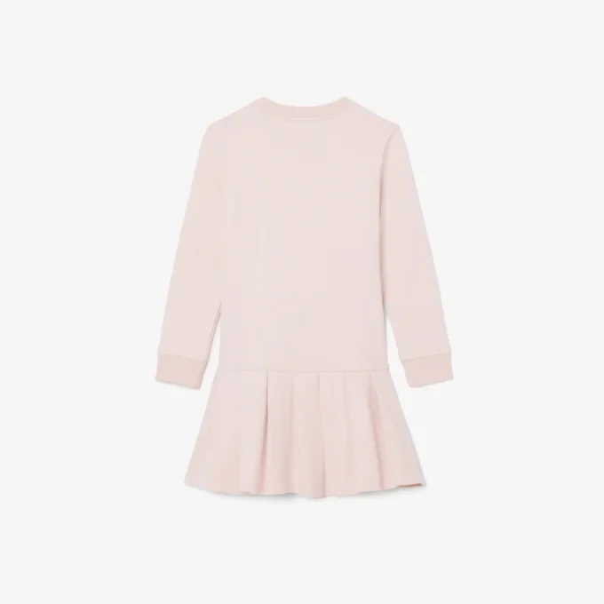 Vestido de malha polar de manga comprida para meninas