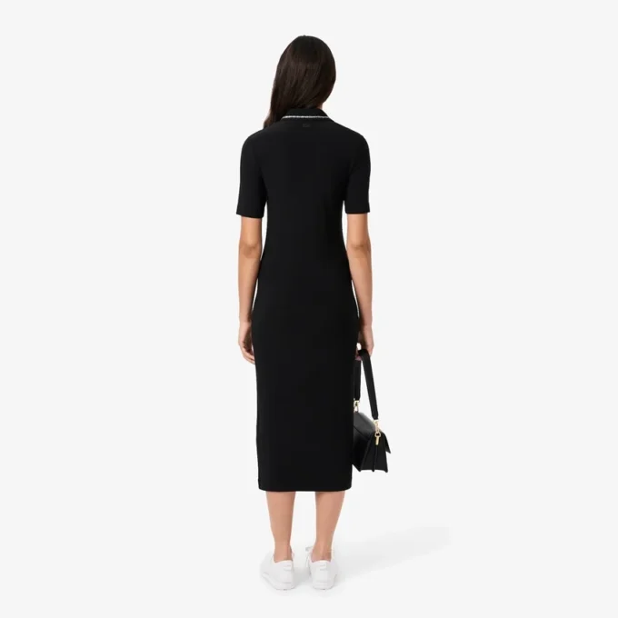 Vestido de mulher com gola de Polo Diamanta Crocodile e corte justo