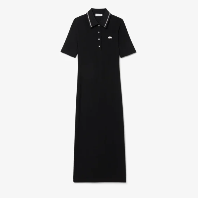 Vestido de mulher com gola de Polo Diamanta Crocodile e corte justo