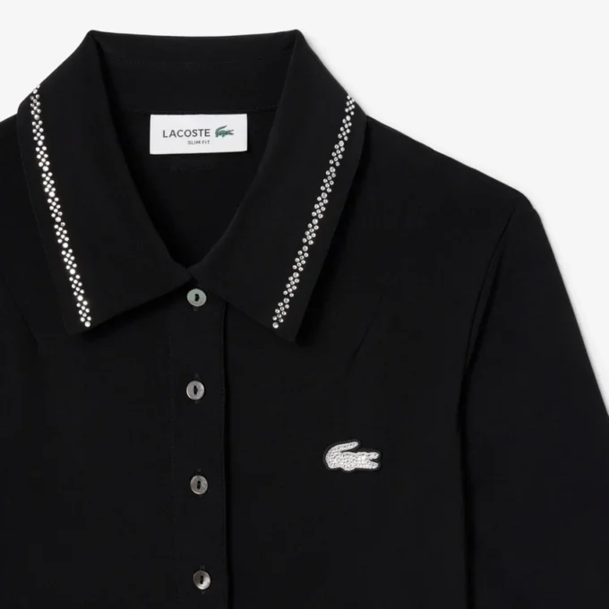 Vestido de mulher com gola de Polo Diamanta Crocodile e corte justo