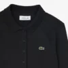 Vestido de mulher com gola polo em algodão canelado e corte justo