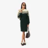 Vestido de piqué de corte justo para mulher, fabricado em França