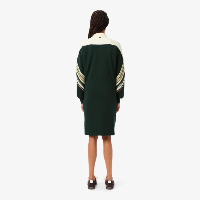 Vestido de piqué de corte justo para mulher, fabricado em França