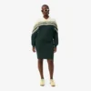 Vestido de piqué de corte justo para mulher, fabricado em França