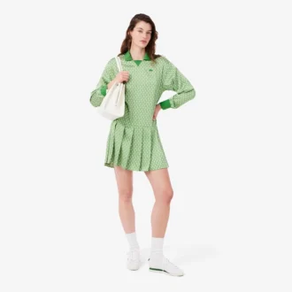 Vestido de polo de cetim plissado