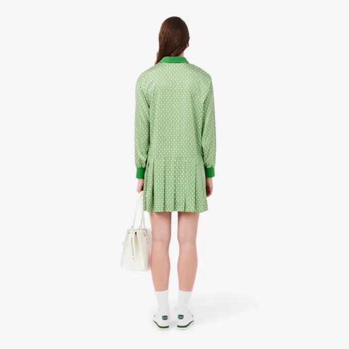 Vestido de polo de cetim plissado