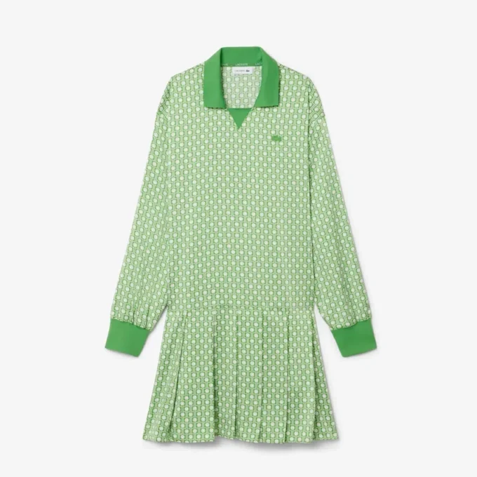 Vestido de polo de cetim plissado