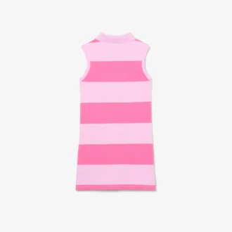 Vestido de polo sem mangas às riscas em malha Piqua