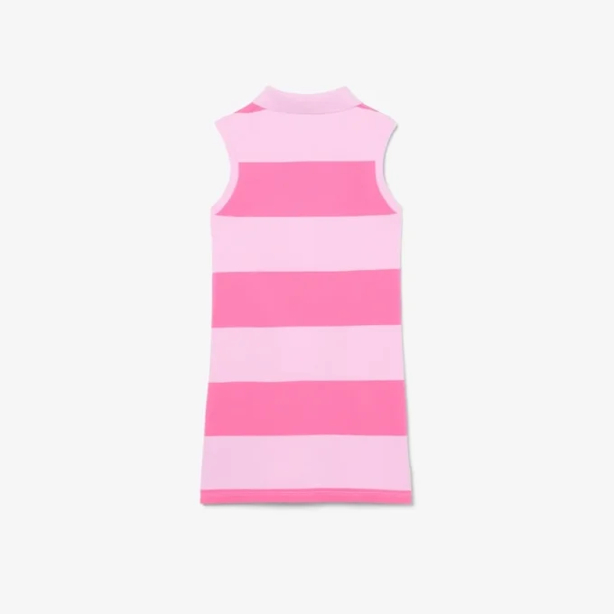 Vestido de polo sem mangas às riscas em malha Piqua