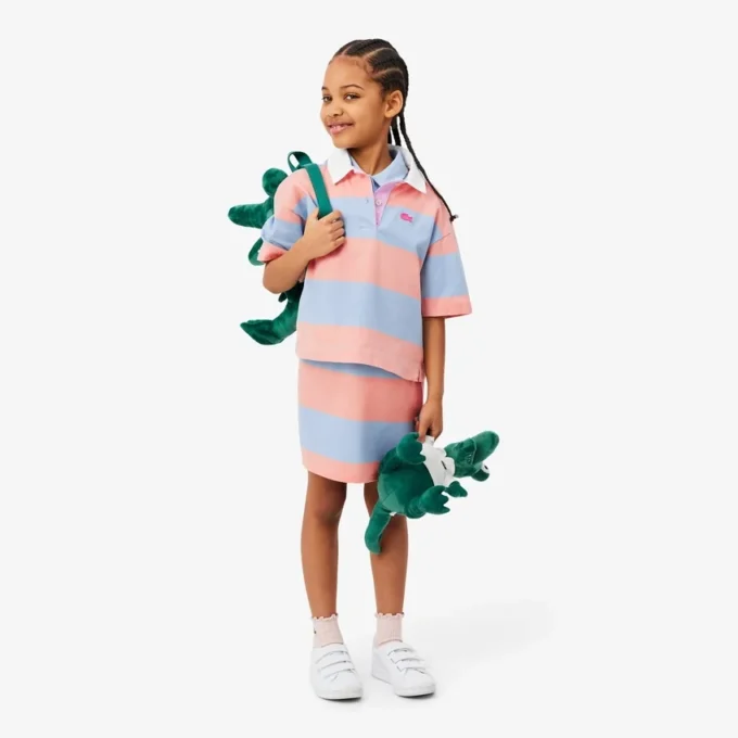 Vestido de polo sem mangas às riscas em malha Piqua