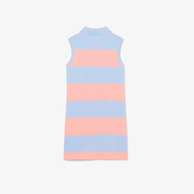 Vestido de polo sem mangas às riscas em malha Piqua