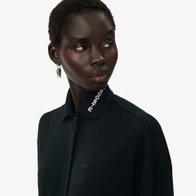 Vestido longo polo plissado da passerelle