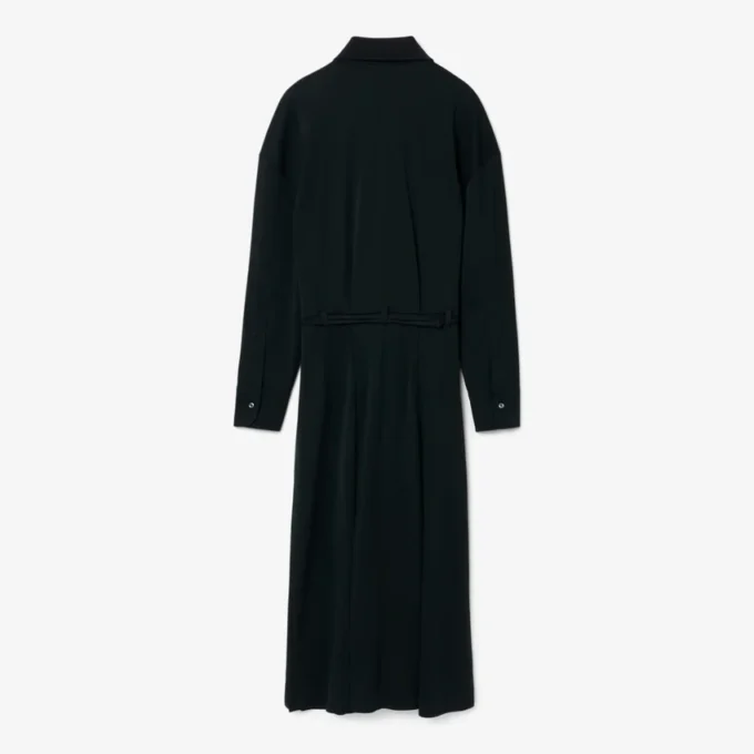 Vestido longo polo plissado da passerelle
