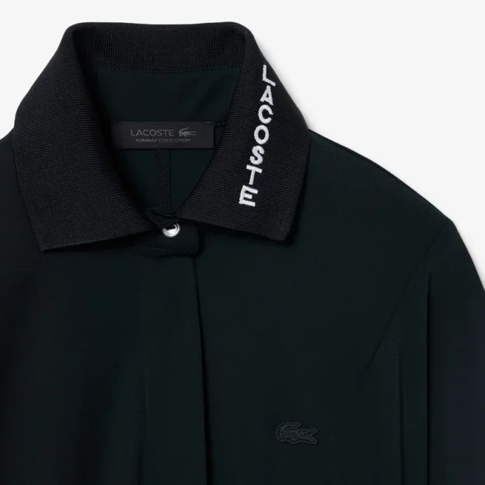 Vestido longo polo plissado da passerelle