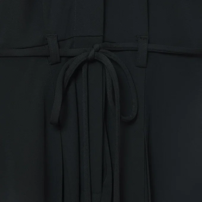 Vestido longo polo plissado da passerelle