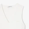 Vestido longo sem mangas com pregas