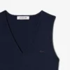 Vestido longo sem mangas com pregas