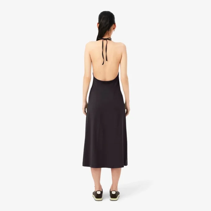 Vestido maxi com alças e costas abertas
