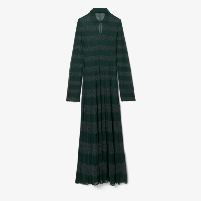 Vestido Maxi com Gola Polo e Ponto de Malha da Passarela